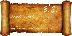 Bozsó Elemér névjegykártya